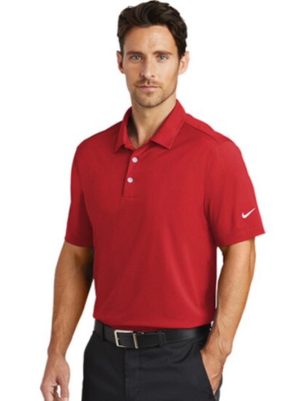 Nike Golf Men's Red Dri-FIT Short Sleeve Vertical Mesh Polo 2XL